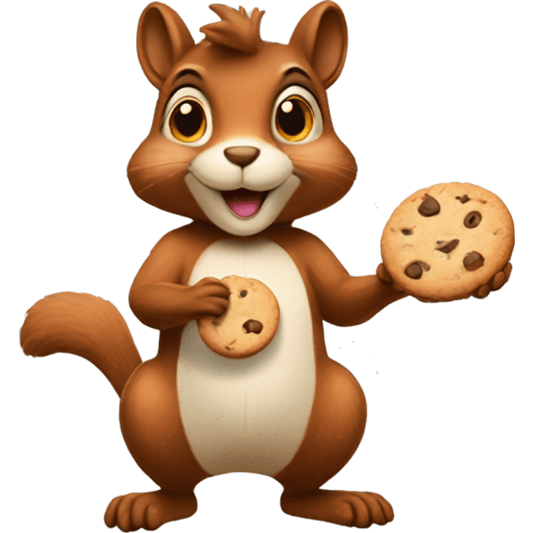 a cooker squirrel holding a cookie emoji