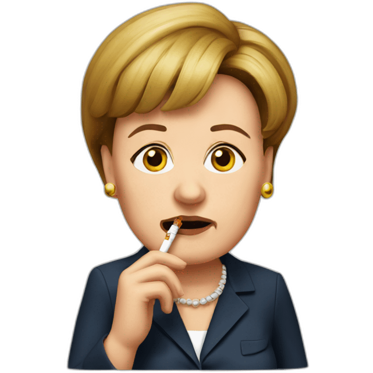 Angela merkel with cigarette emoji