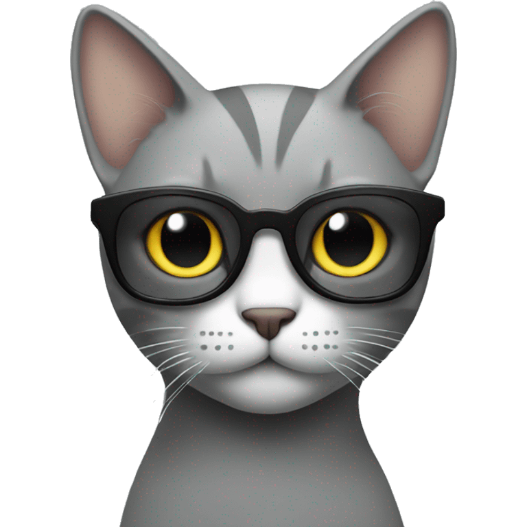 Cat grey cool emoji