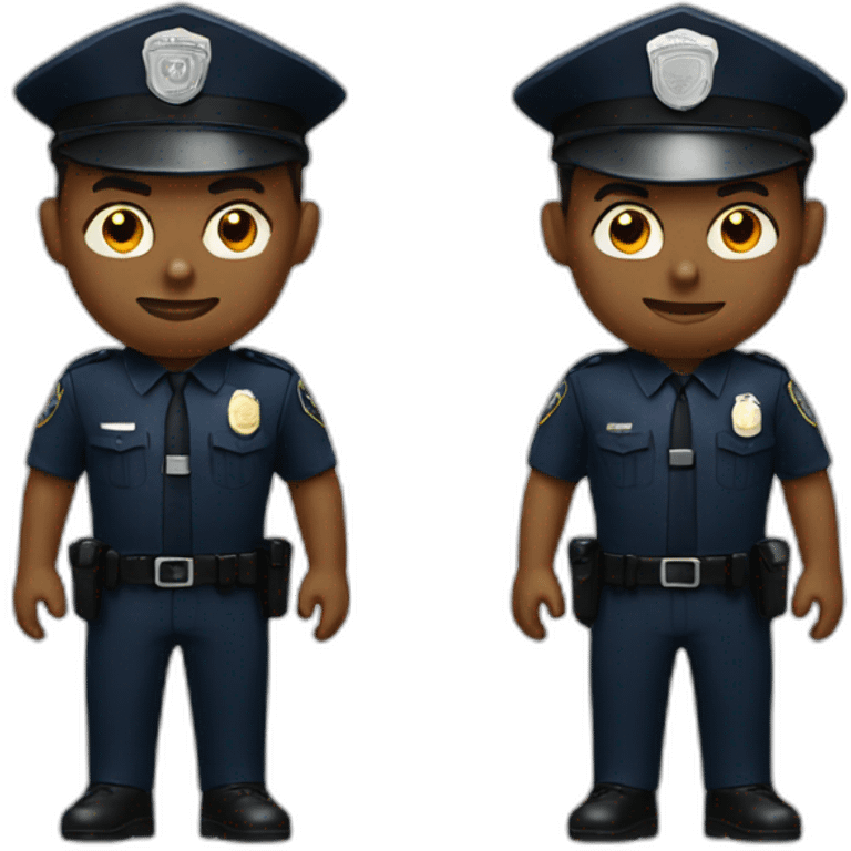 Policemen and black man emoji