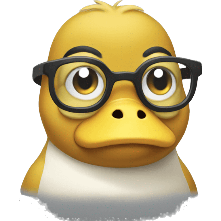 Psyduck with glasses  emoji