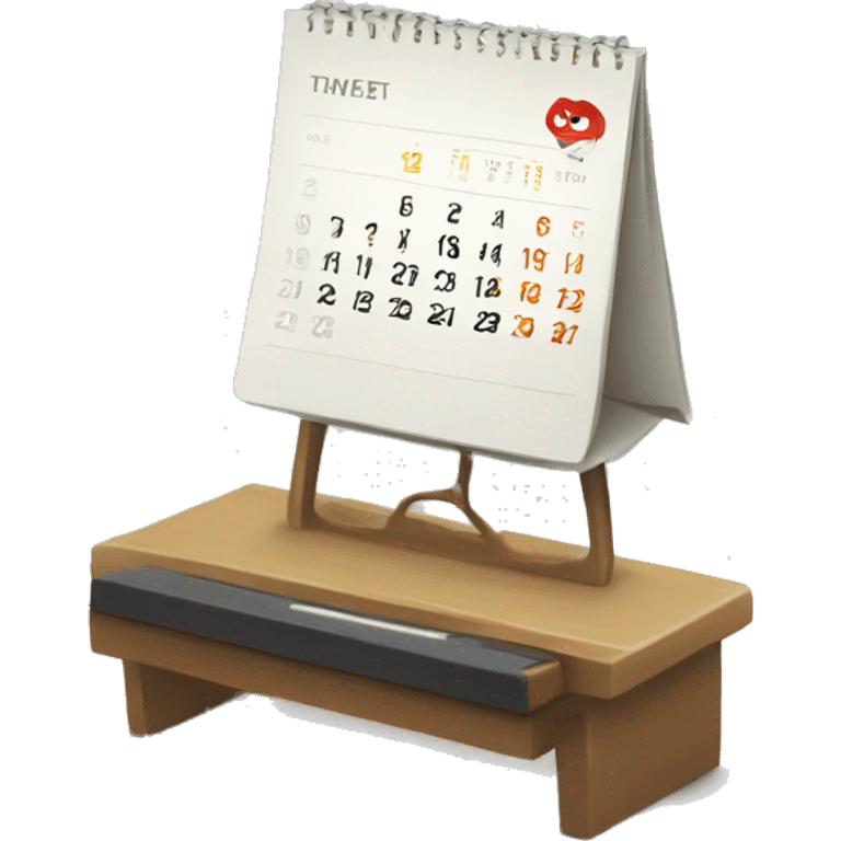 tiny calendar on a desk emoji