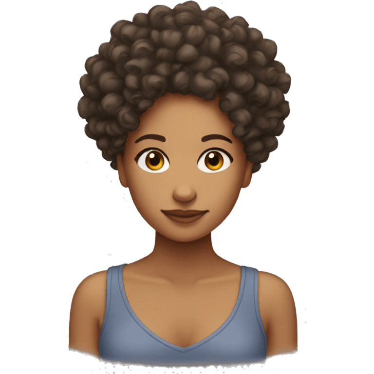 Mixed girl with curly hair  emoji