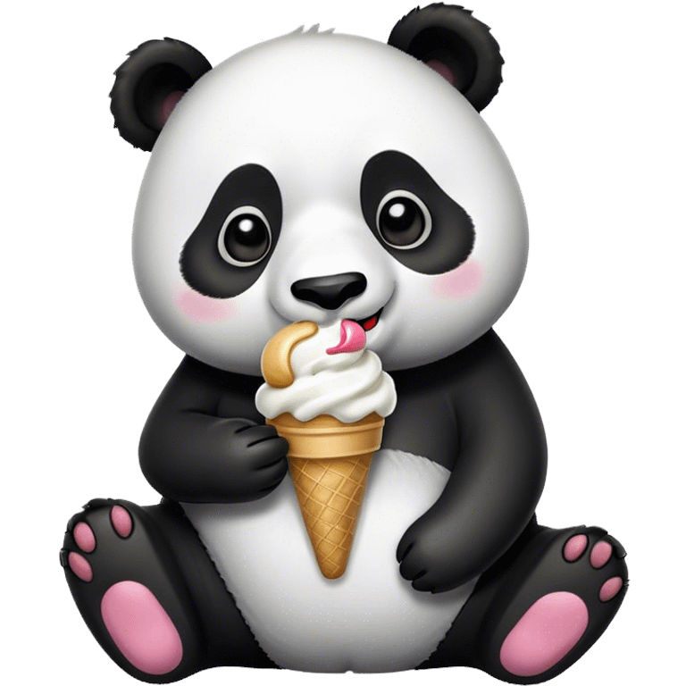 Panda eating ice cream emoji