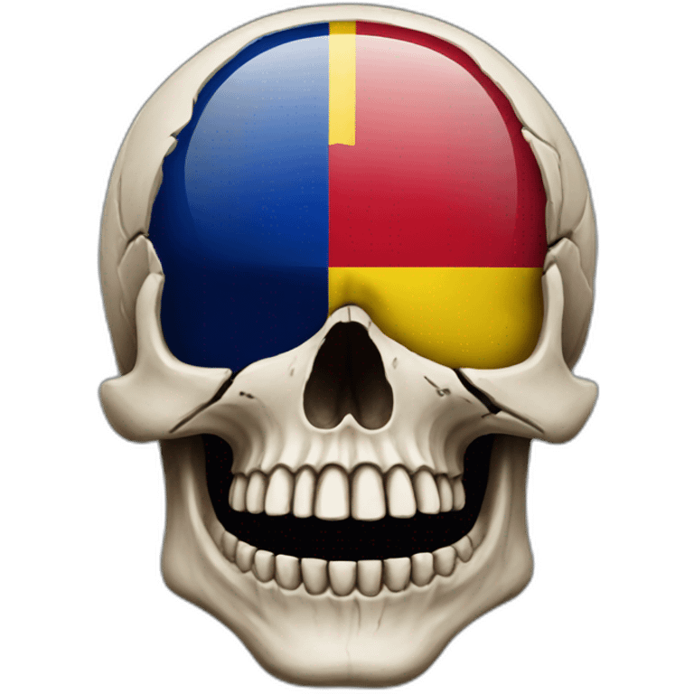 skull emoji with the romanian flag emoji