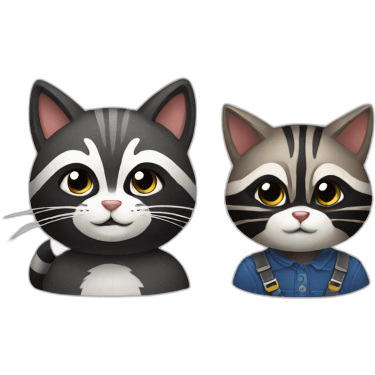 Cat and raccoon emoji