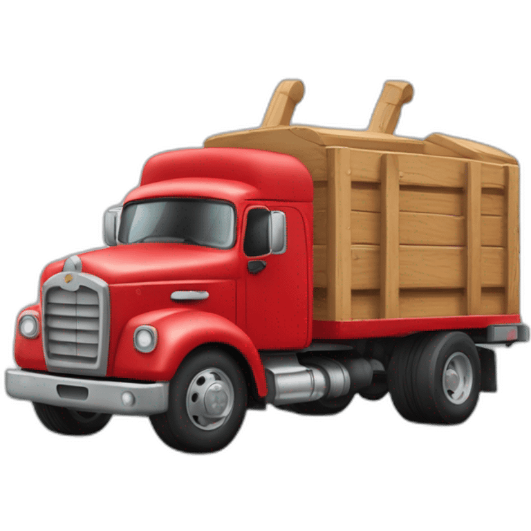 Camion rouge avec une clé à molette  emoji