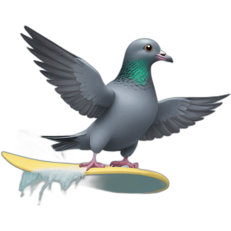 Pigeon surfing emoji