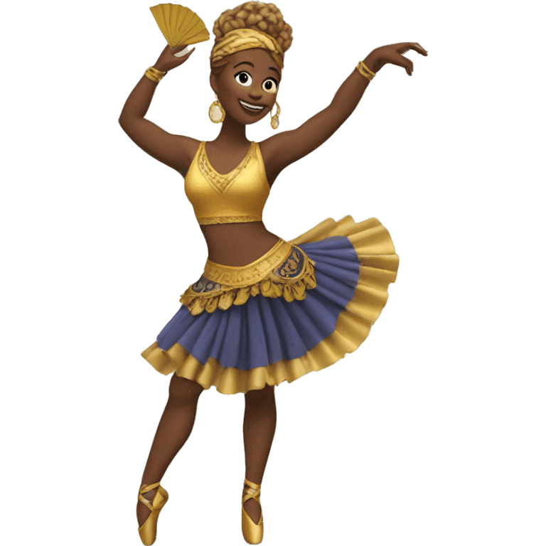 woman dancer with fans emoji