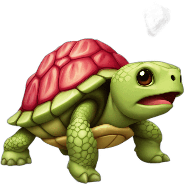 Tortue avec carapace fraise emoji