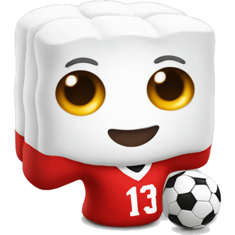 Marshmallow with soccer jersey 13 emoji