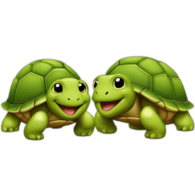 Deux tortue petite et grande emoji