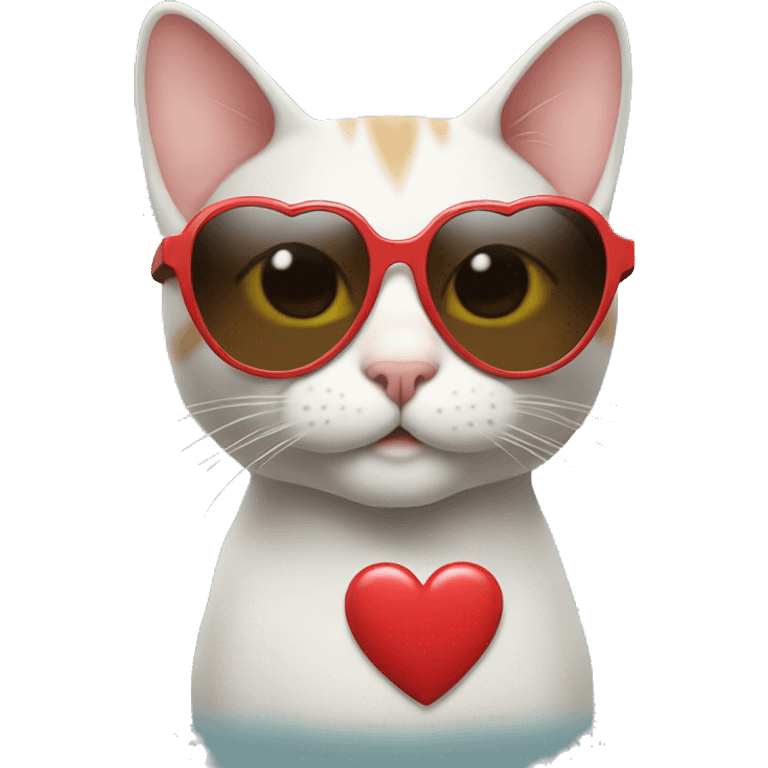 Cat with heart sunglasses emoji