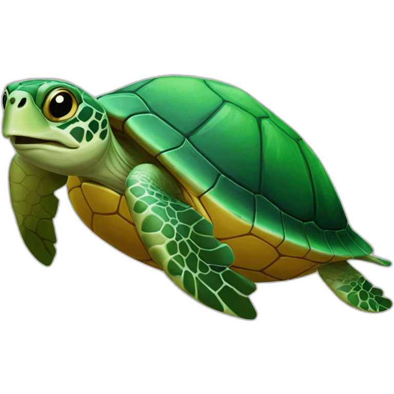 green turtle with oval eye emoji