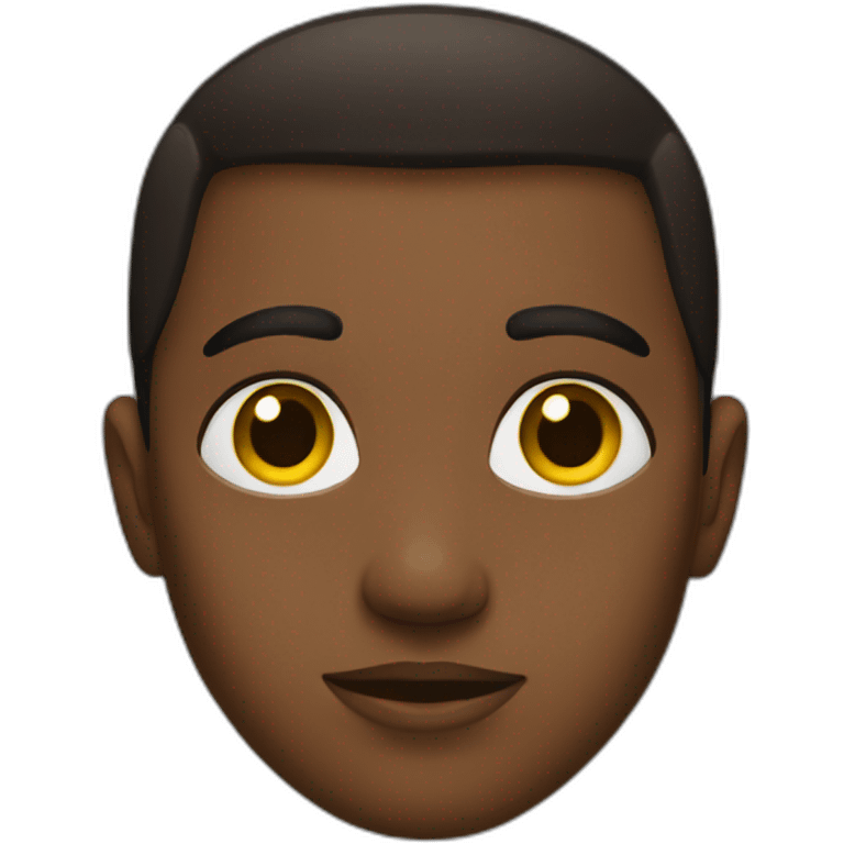 Young black with one brown eye and the other yellow emoji