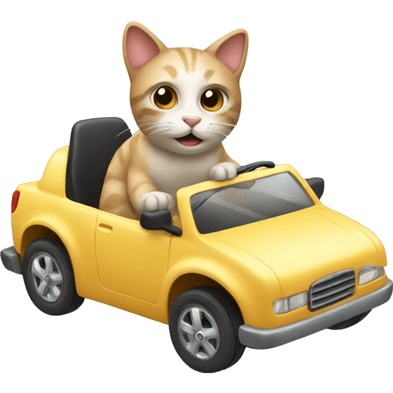 cat riding a car emoji