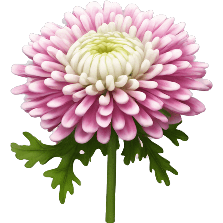 Pink and white double coloured chrysanthemum  emoji