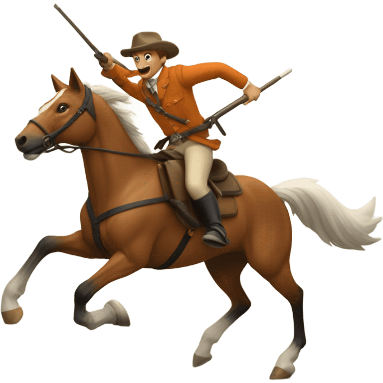 Person on horseback hunting Fox  emoji