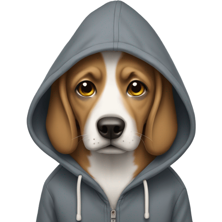 Dog wearing hoody emoji