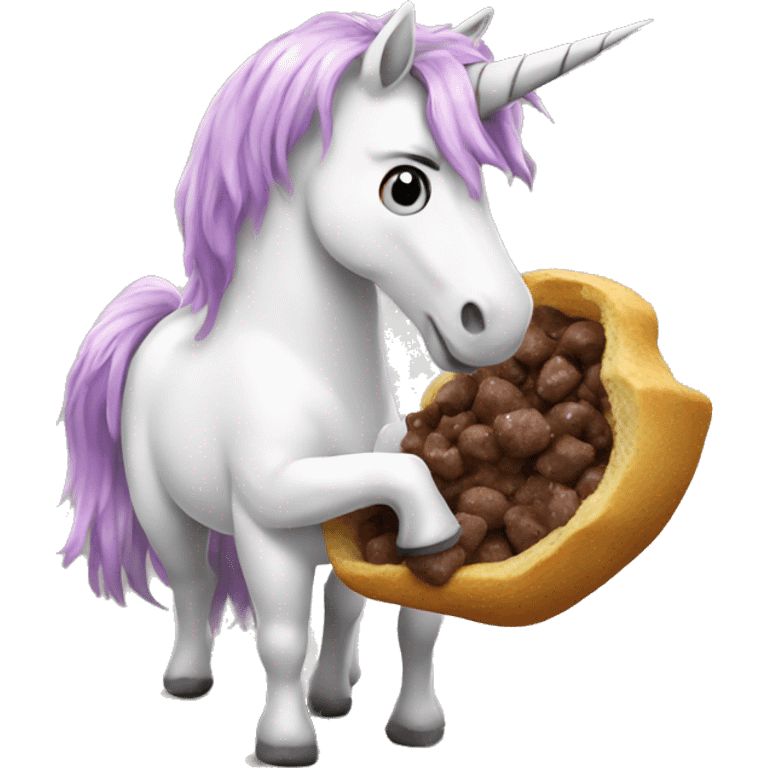 Unicorn eating poop emoji