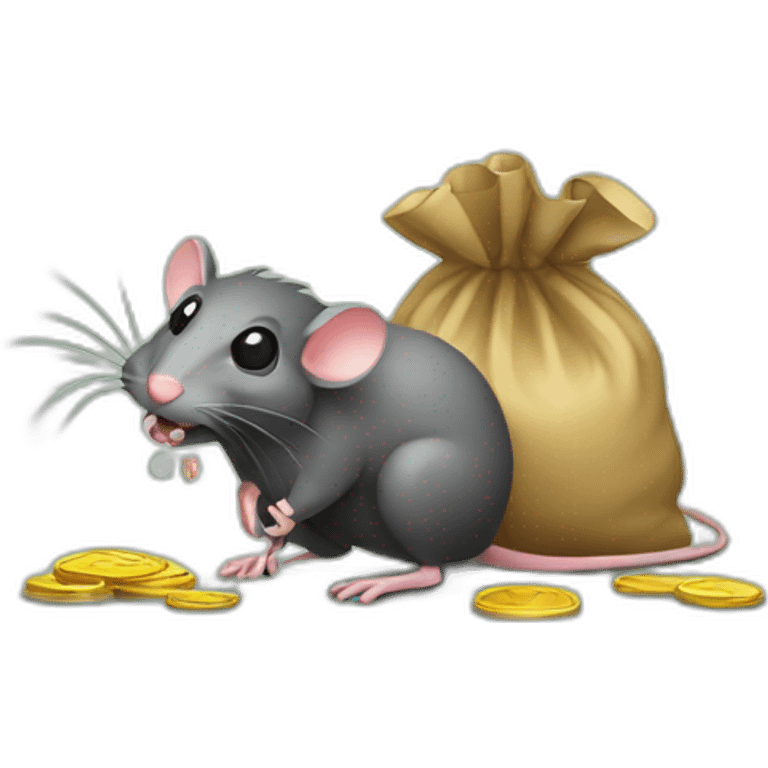 Rat malicious with money in bag emoji