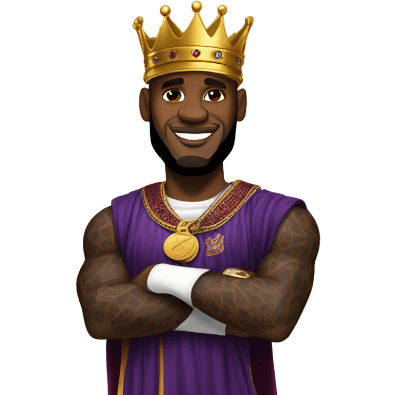 LeBron James dressed like a king emoji