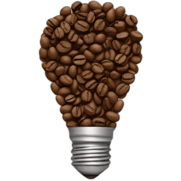 a lightbulb crafted with coffee beans emoji