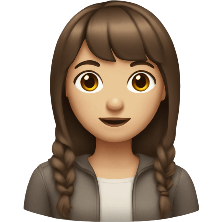 girl with brown hair and bangs  emoji