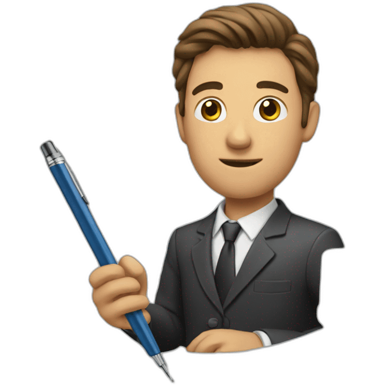 man holding a pen emoji