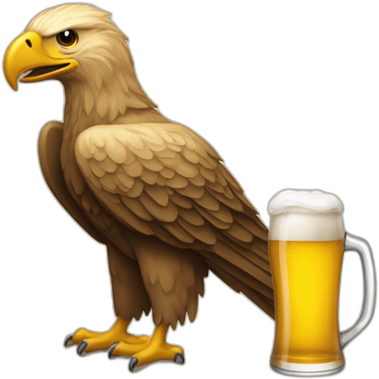 aguila bebiendo jarra cerveza emoji