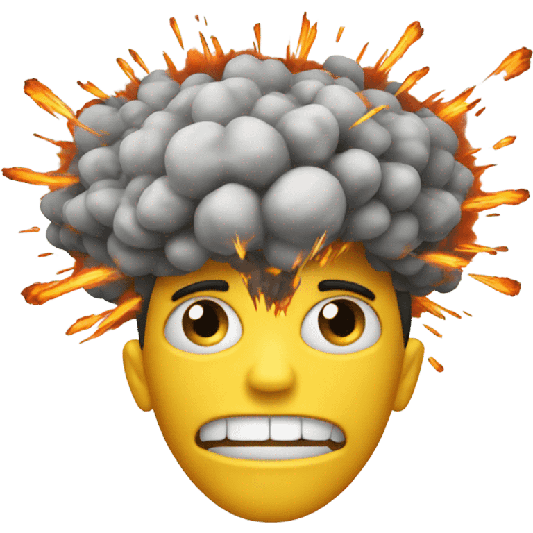 exploding head emoji with skull emoji