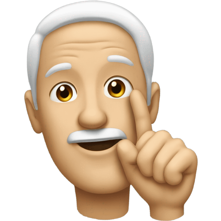 Guy with his finger on his nose emoji