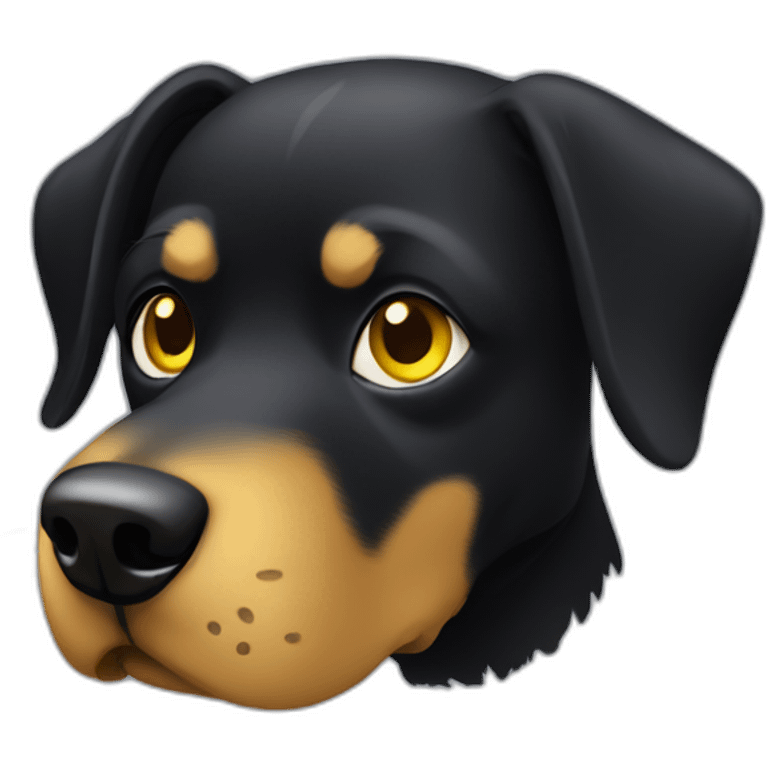 black dog with yellow eyes emoji