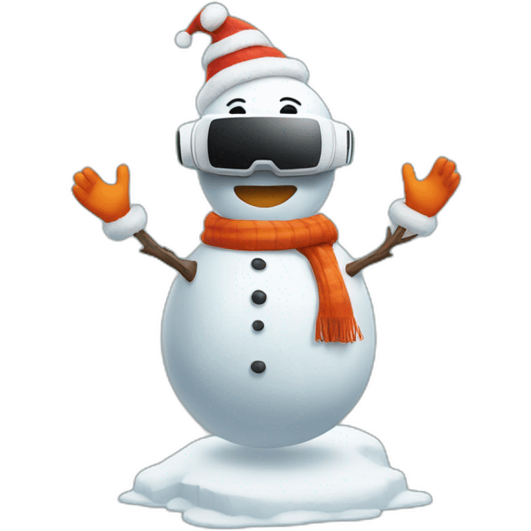 Snowman in vr headset,full body emoji