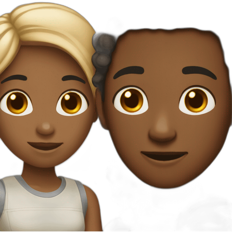 black girl and white boy couple emoji