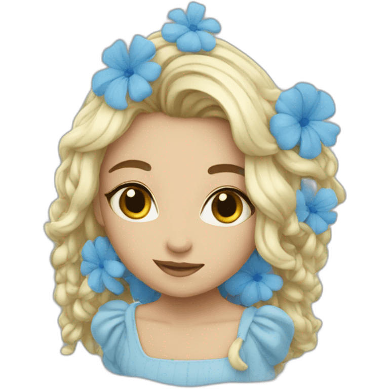 Fleur bleu emoji