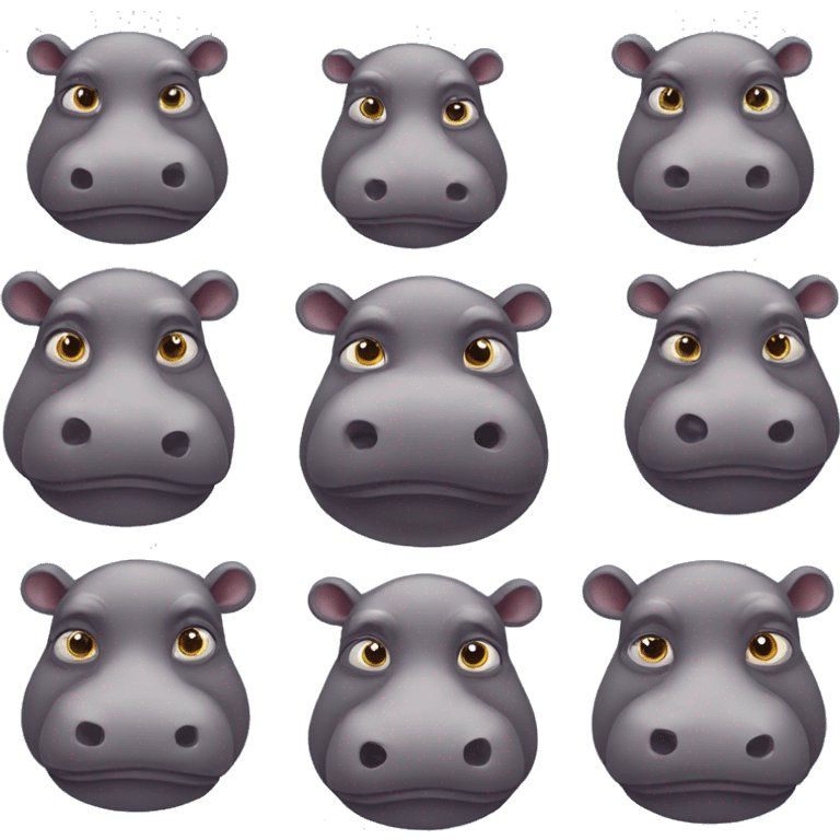 Skeptical hippo emoji