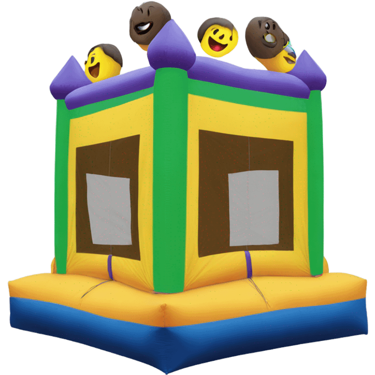 Inflatable bounce house smiling emoji