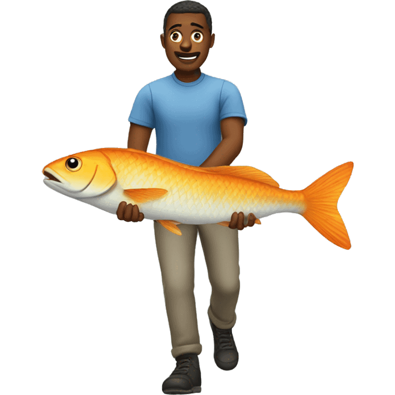 Guy walking a fish  emoji