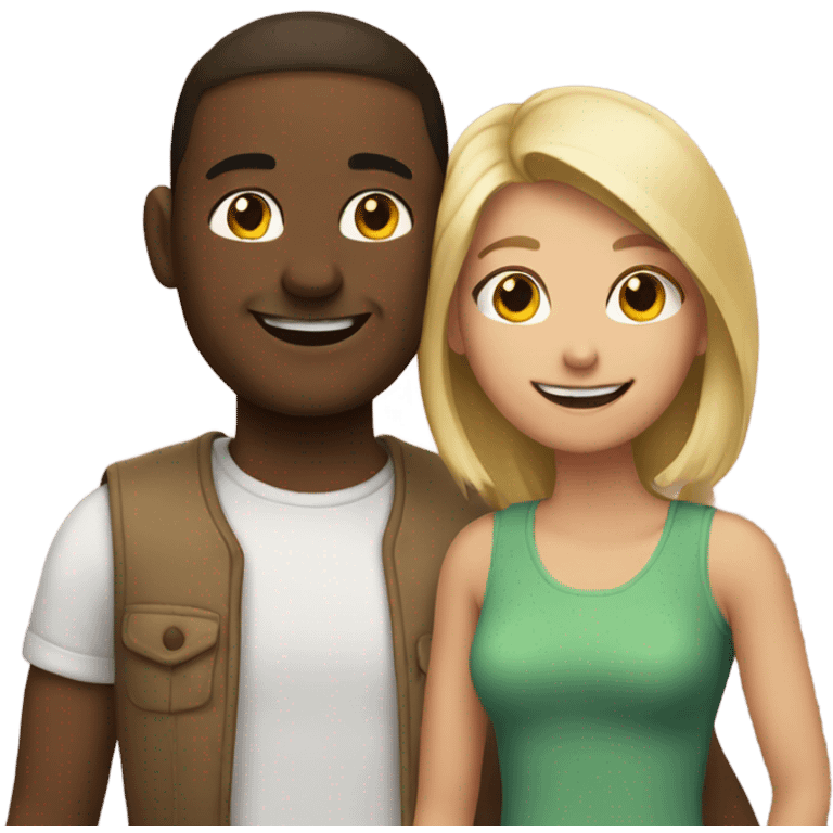 Couple smiling indoors together emoji