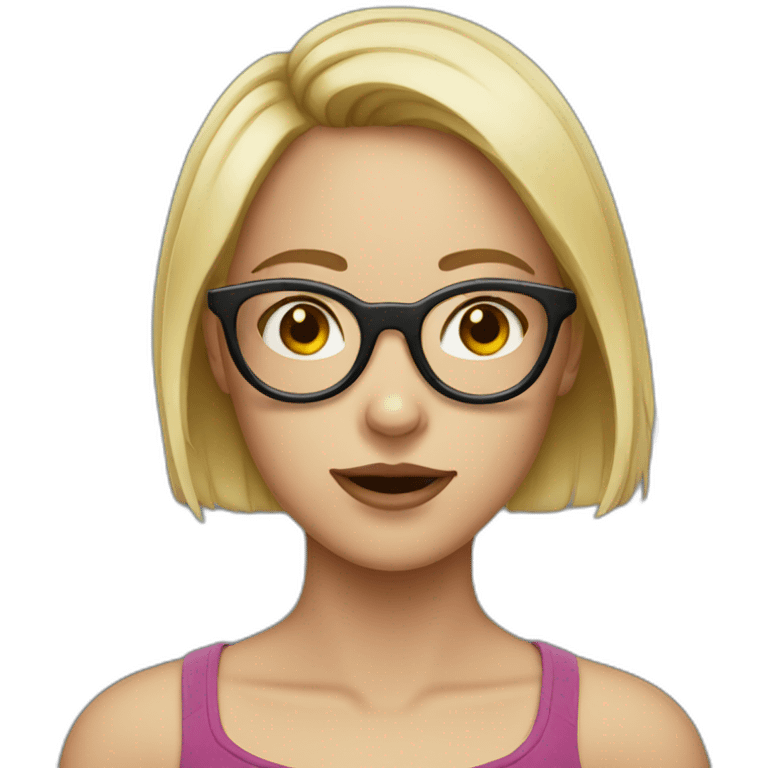 girl with glasses and piersing emoji