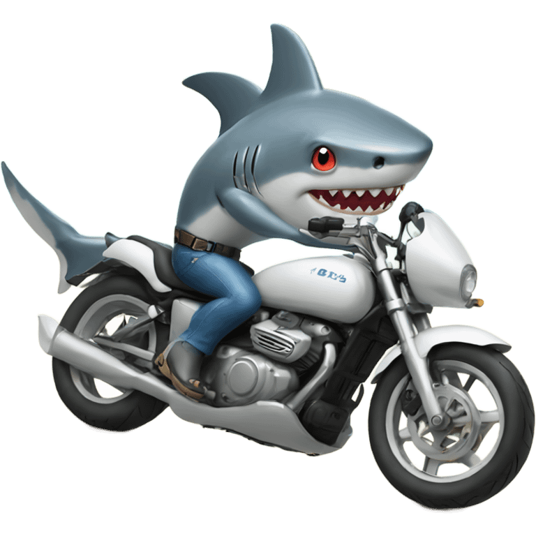 Shark riding a motorcycle  emoji