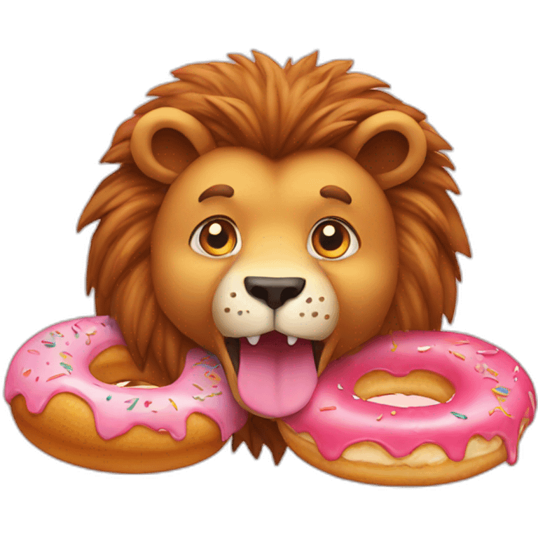 Lion bear eating donut emoji