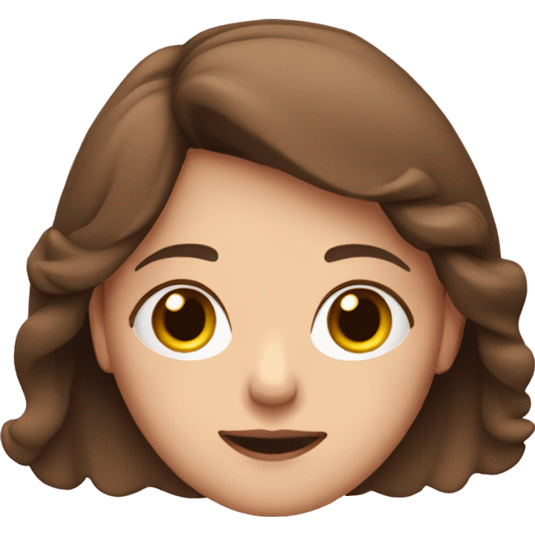 girl with brown hair and close eyes with pink computer  emoji