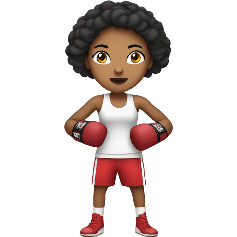 mixed-race woman boxing emoji