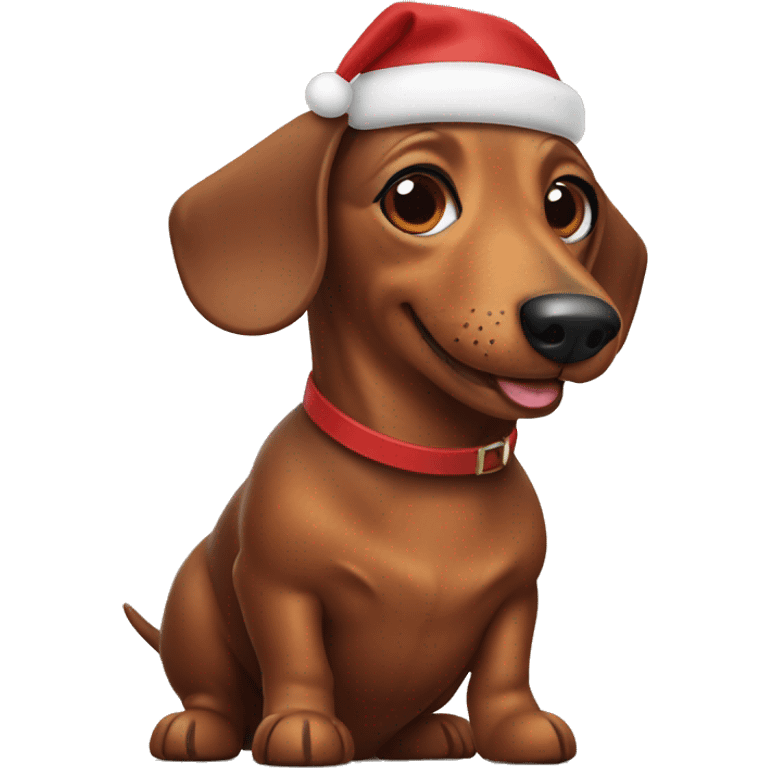 Sausage Dog smiling christmas emoji