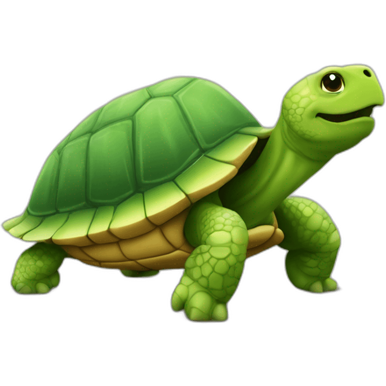 Un cornichon sur une tortue emoji