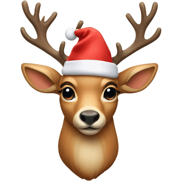 Deer with Xmas hat emoji