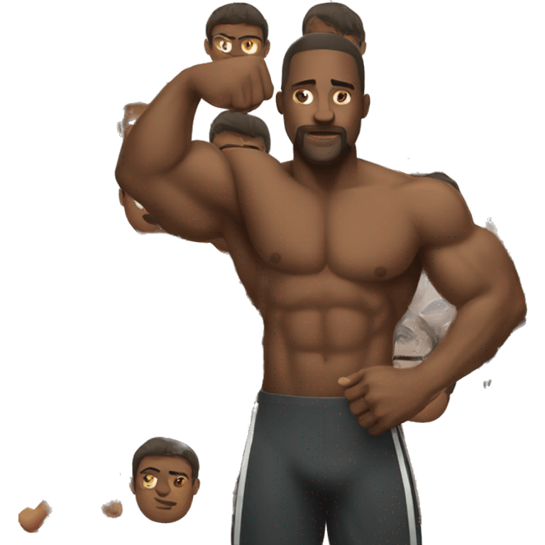 muscular black man emoji