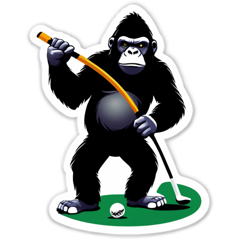 A gorila with a golf stick emoji